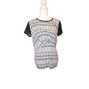 Diane Von Furstenberg Diamond Dots T-Shirt, Small NWT